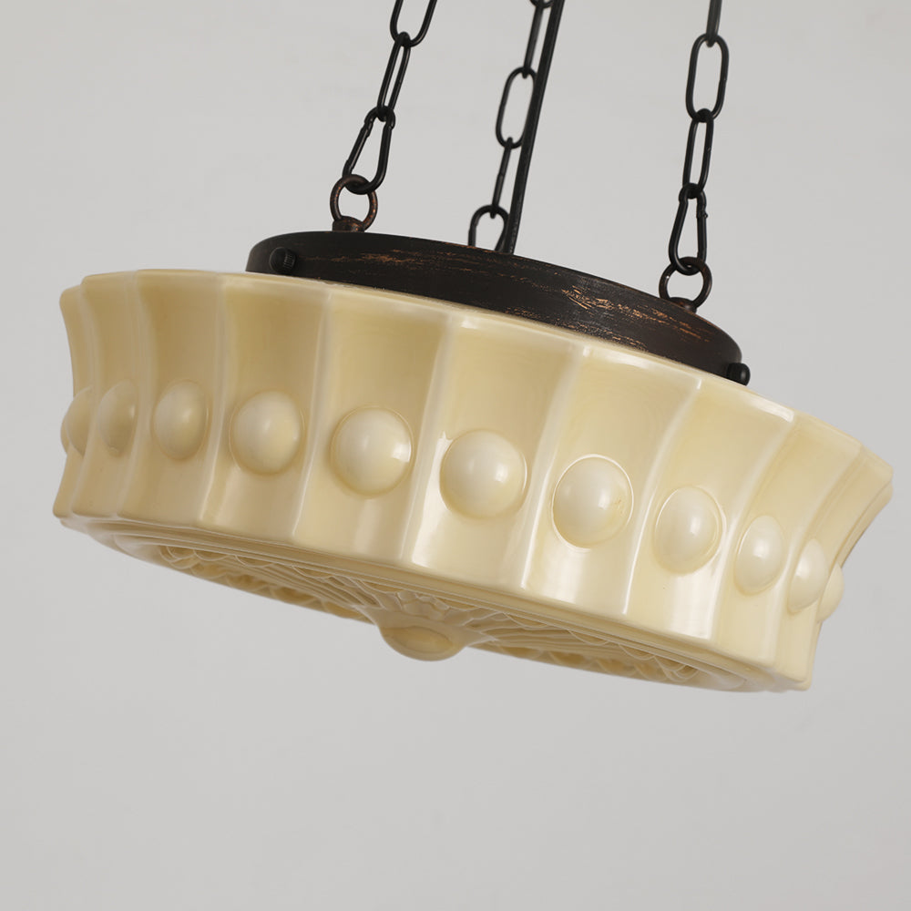 Valentina vintage francuska wiejska kopuła lampa wisząca, biały/beżowy