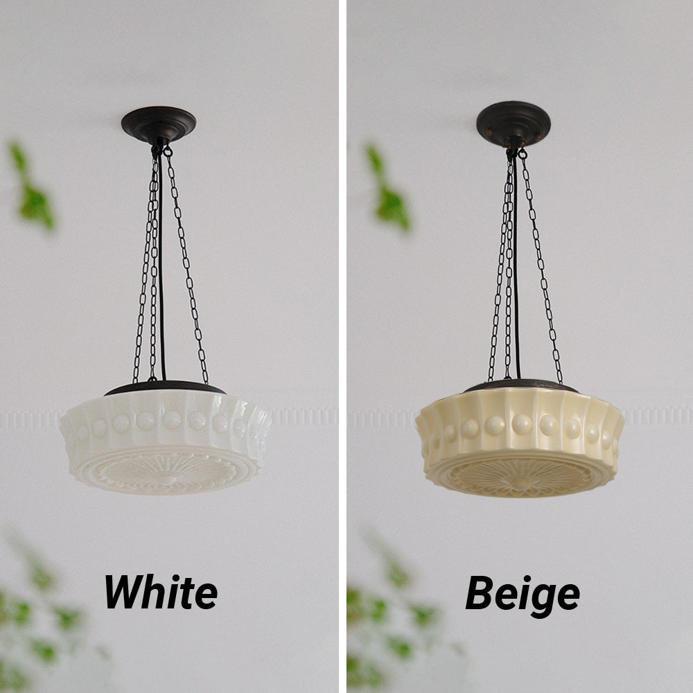 Valentina vintage francuska wiejska kopuła lampa wisząca, biały/beżowy