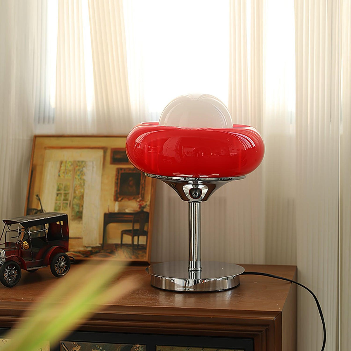 Solise lampa stołowa ze szkła w stylu retro
