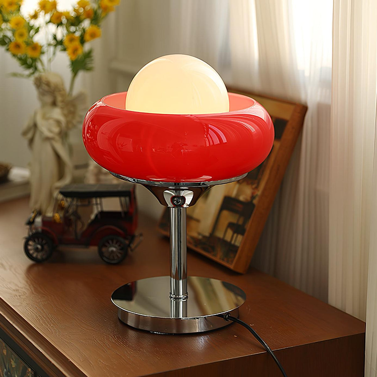 Solise lampa stołowa ze szkła w stylu retro