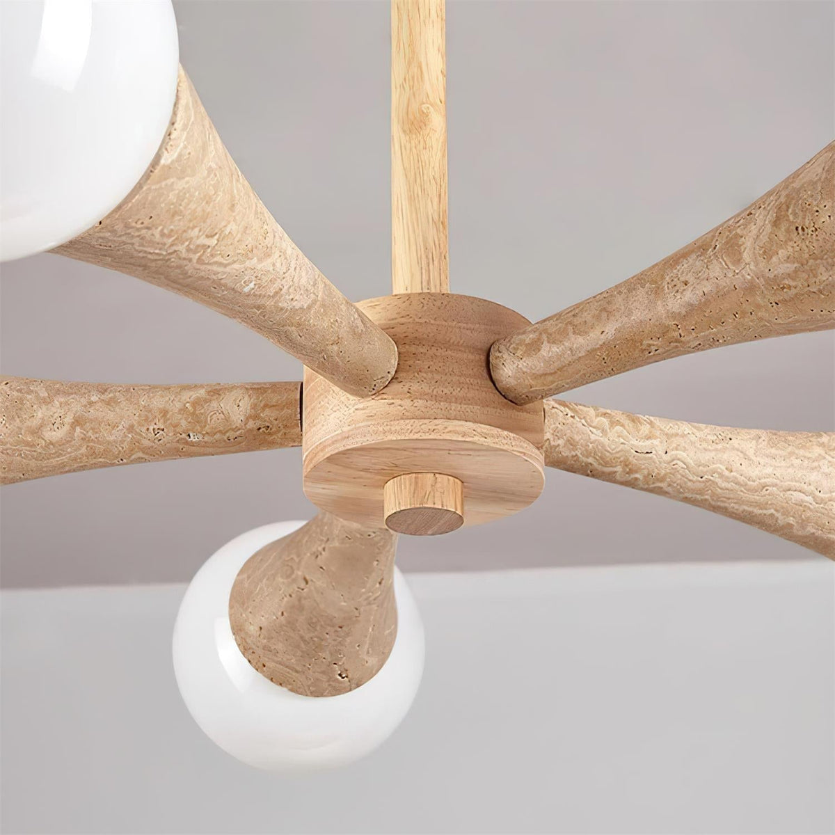 Lampa sufitowa montowana bezpośrednio Tavenina Drewno Travertyn