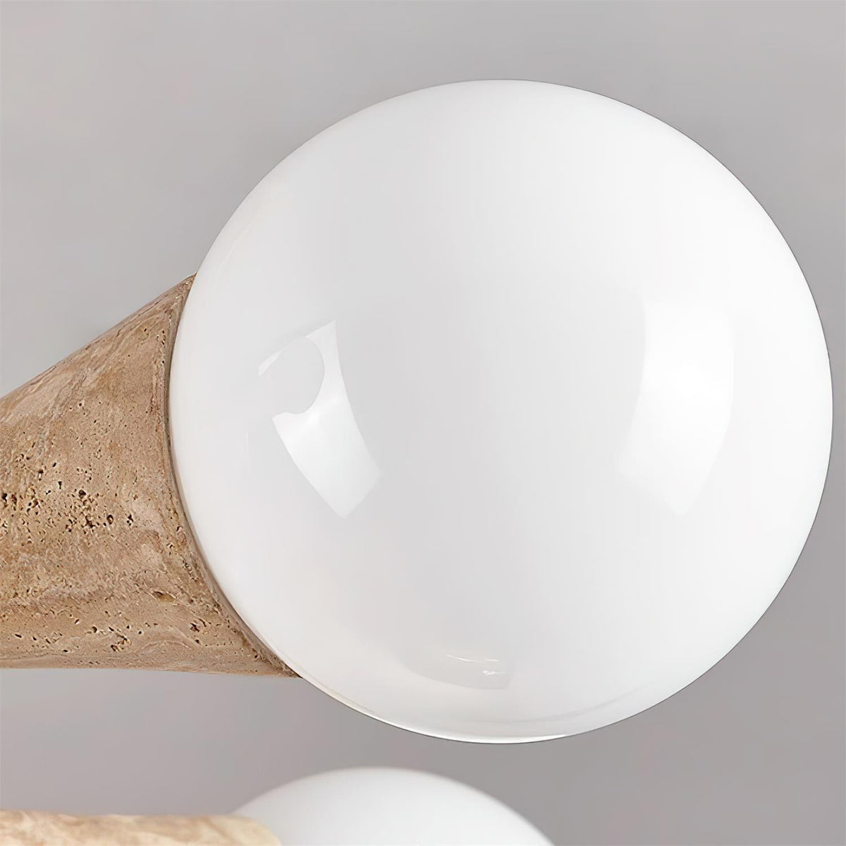 Lampa sufitowa montowana bezpośrednio Tavenina Drewno Travertyn