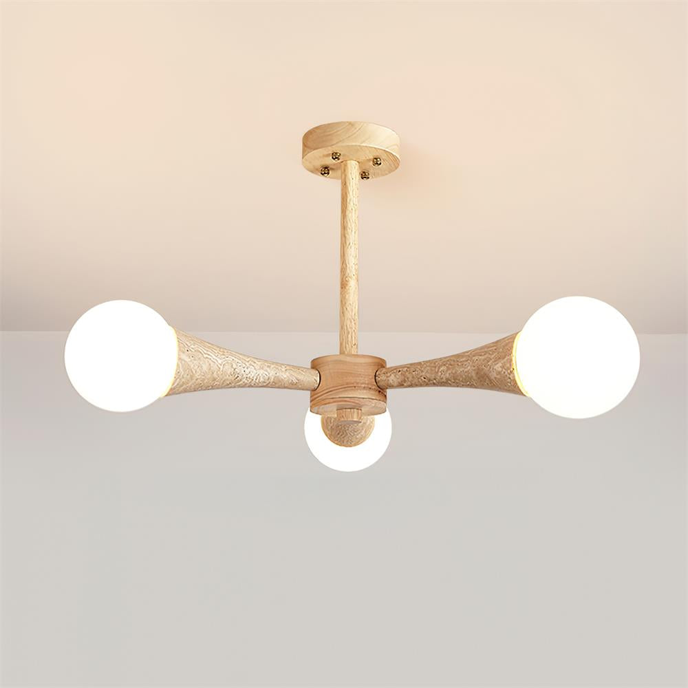 Lampa sufitowa montowana bezpośrednio Tavenina Drewno Travertyn