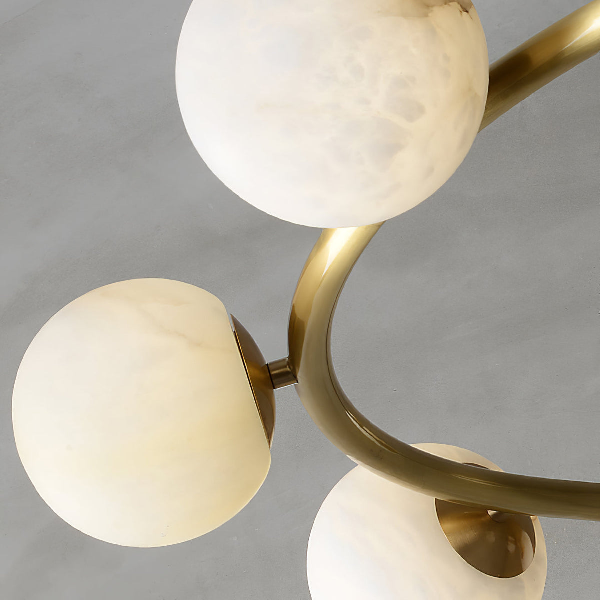 Helix żyrandol Alabaster kula Halo ramka z miedzi