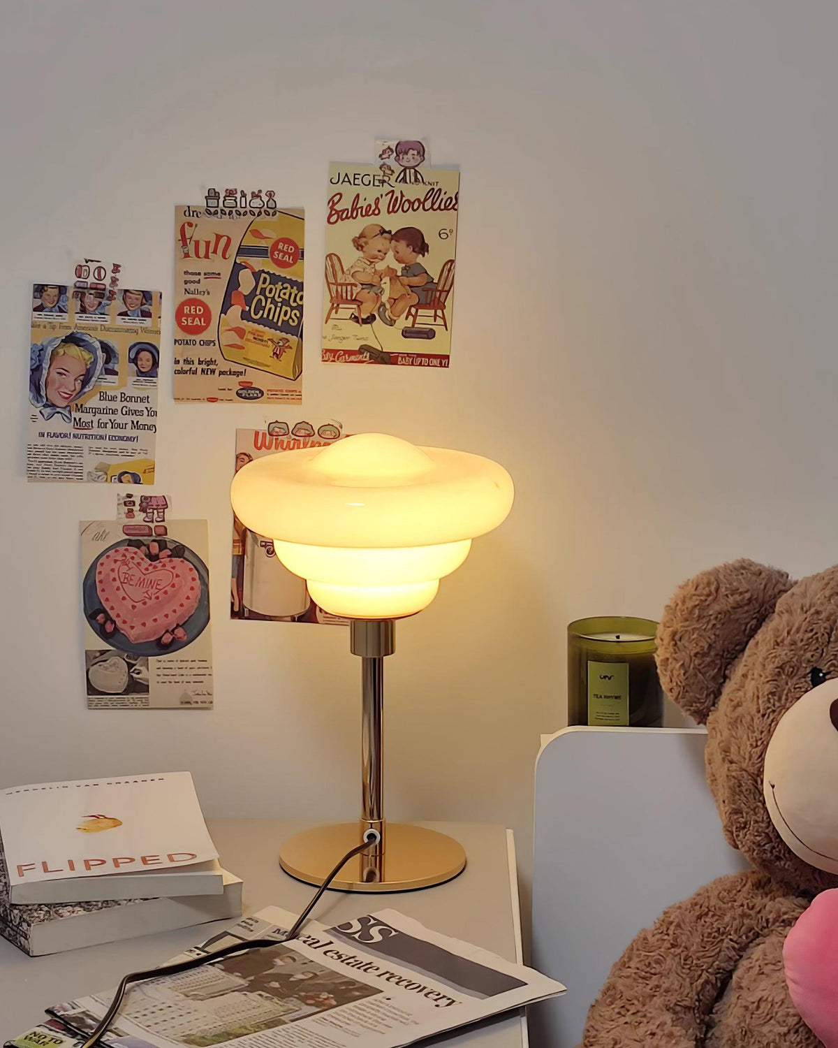 Lampa stołowa Oreloaine ze szkła