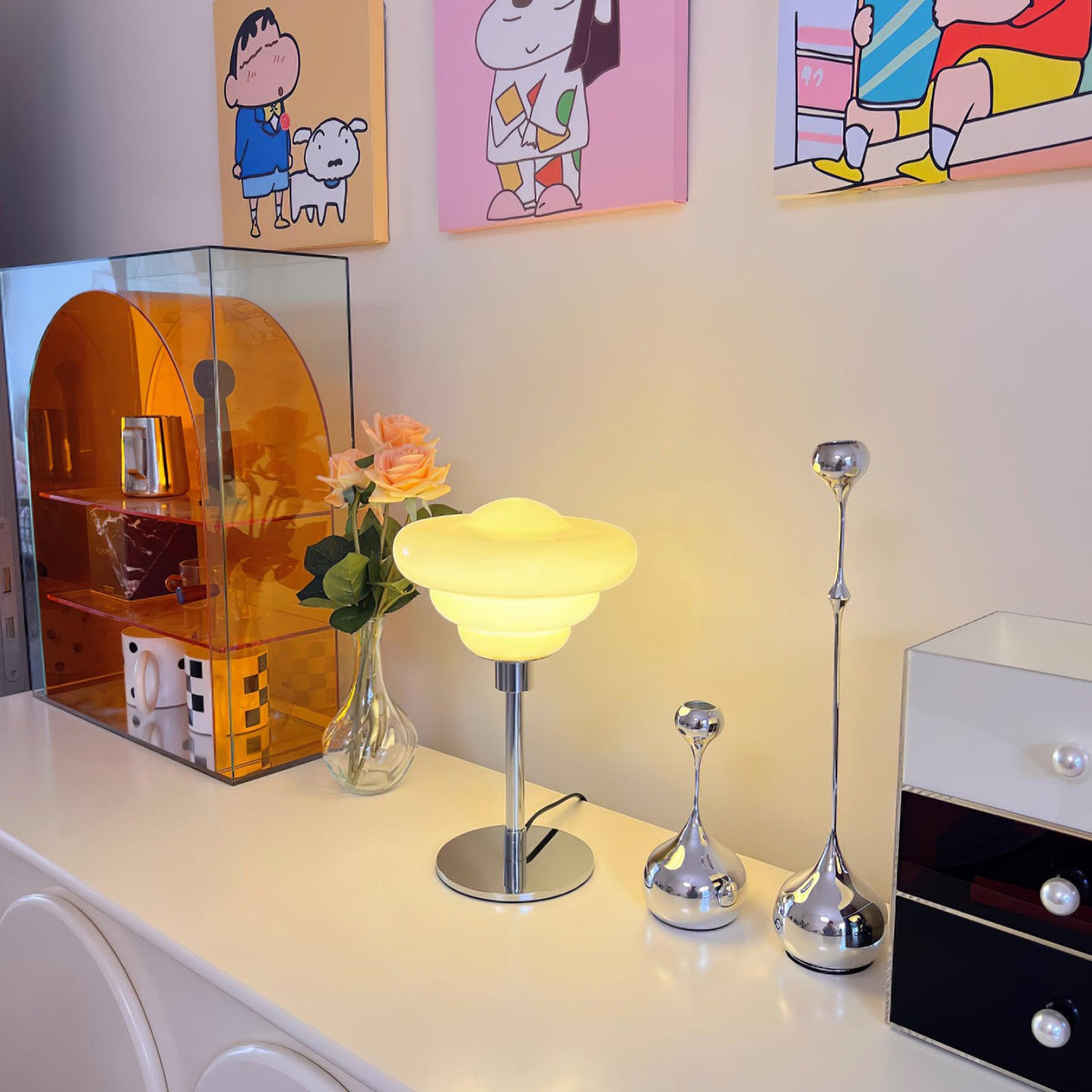 Lampa stołowa Oreloaine ze szkła