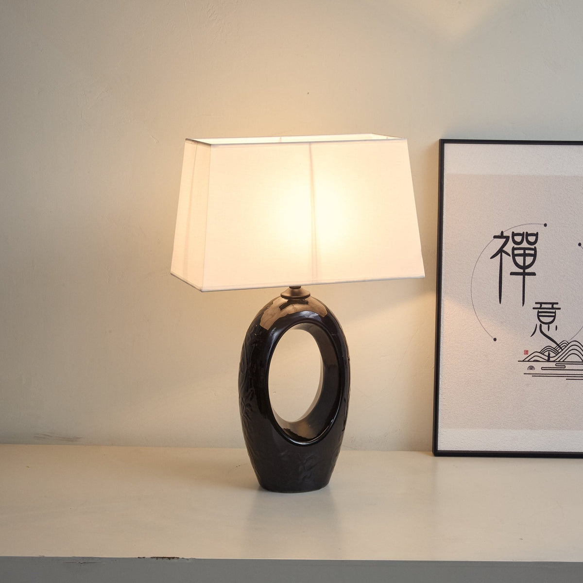 Vesperon lampa stołowa ceramiczna o owalnym kształcie
