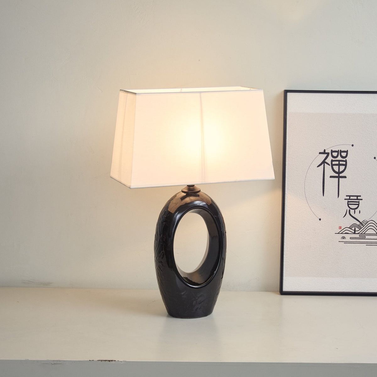 Vesperon lampa stołowa ceramiczna o owalnym kształcie