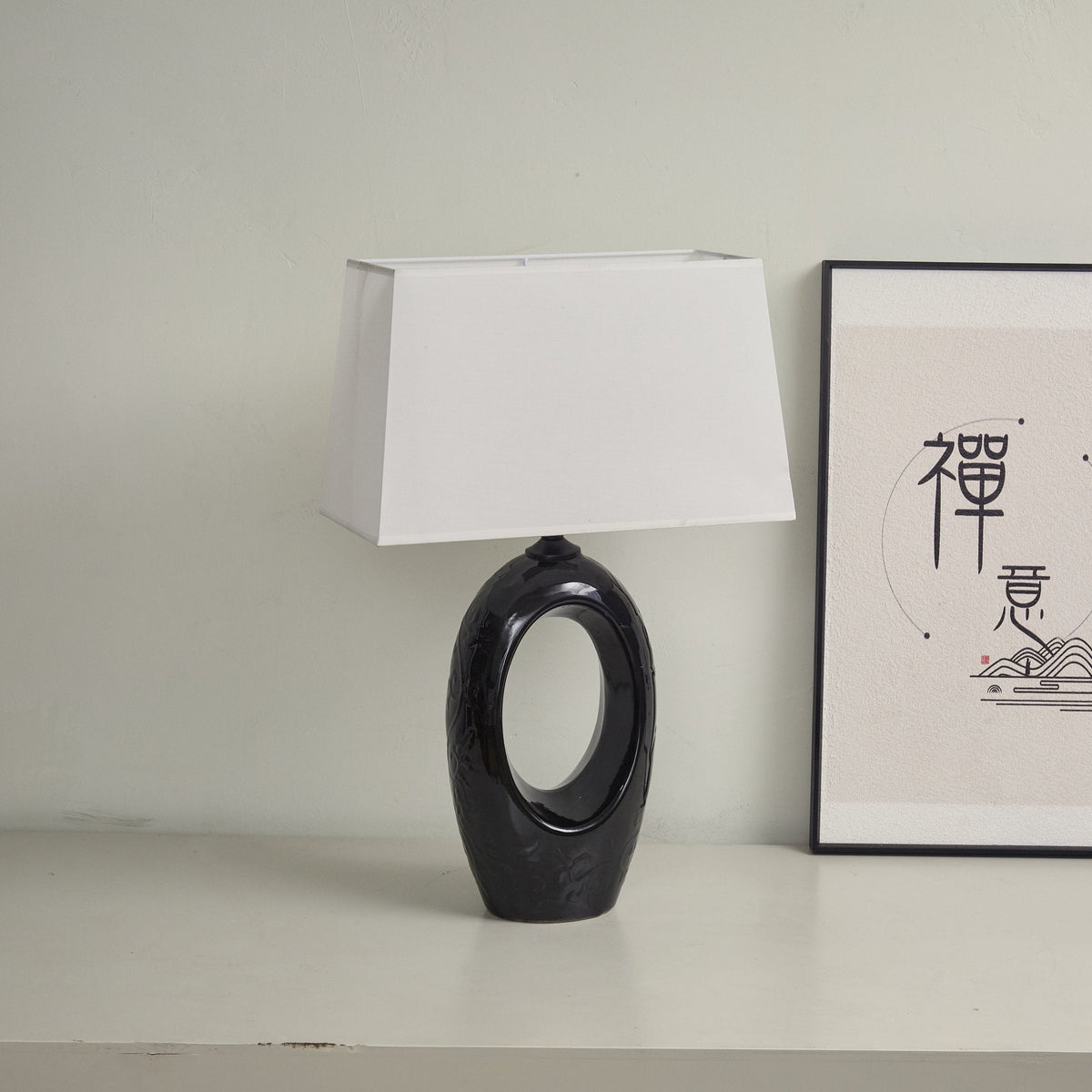Vesperon lampa stołowa ceramiczna o owalnym kształcie