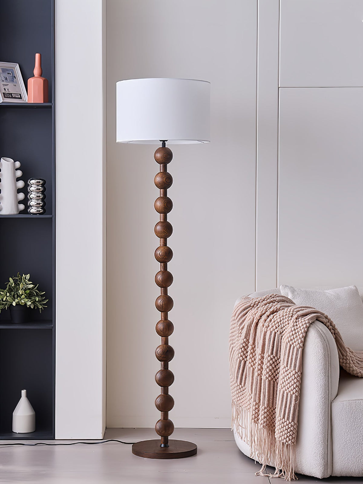 Paston lampa stojąca ze szkła i płótna