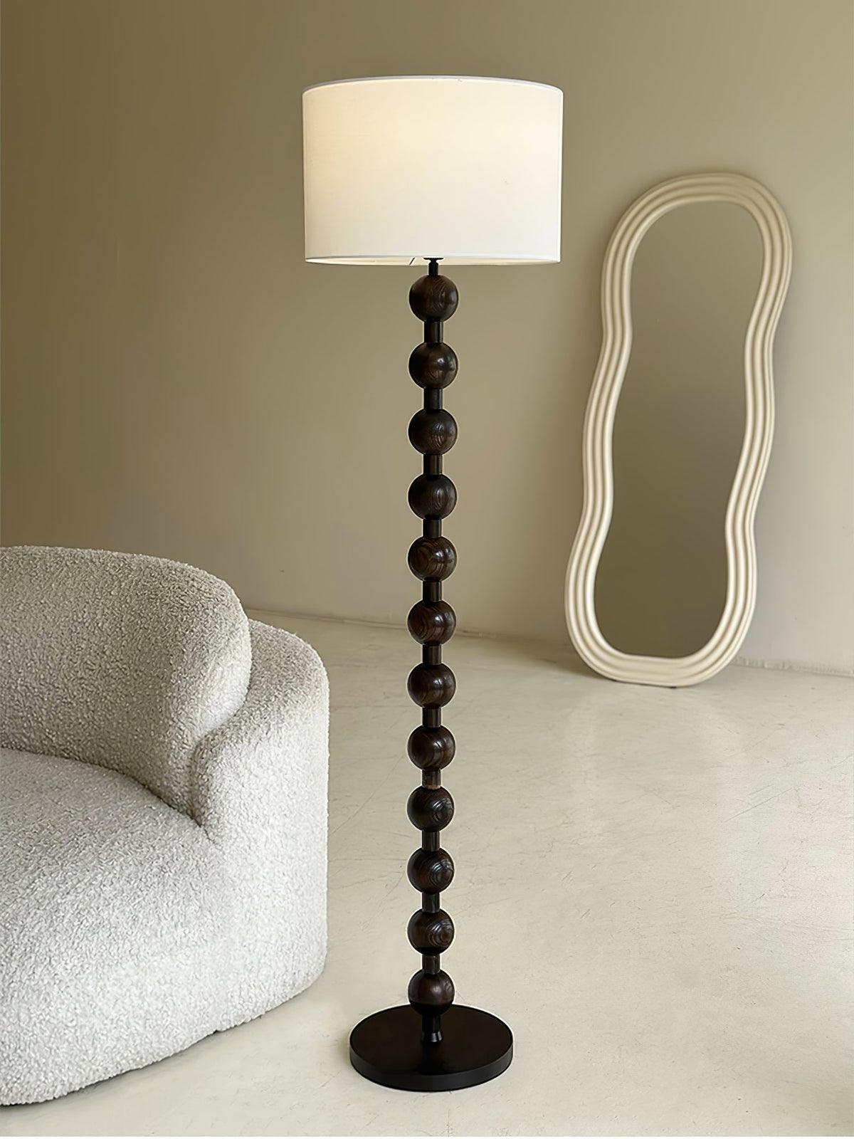 Paston lampa stojąca ze szkła i płótna