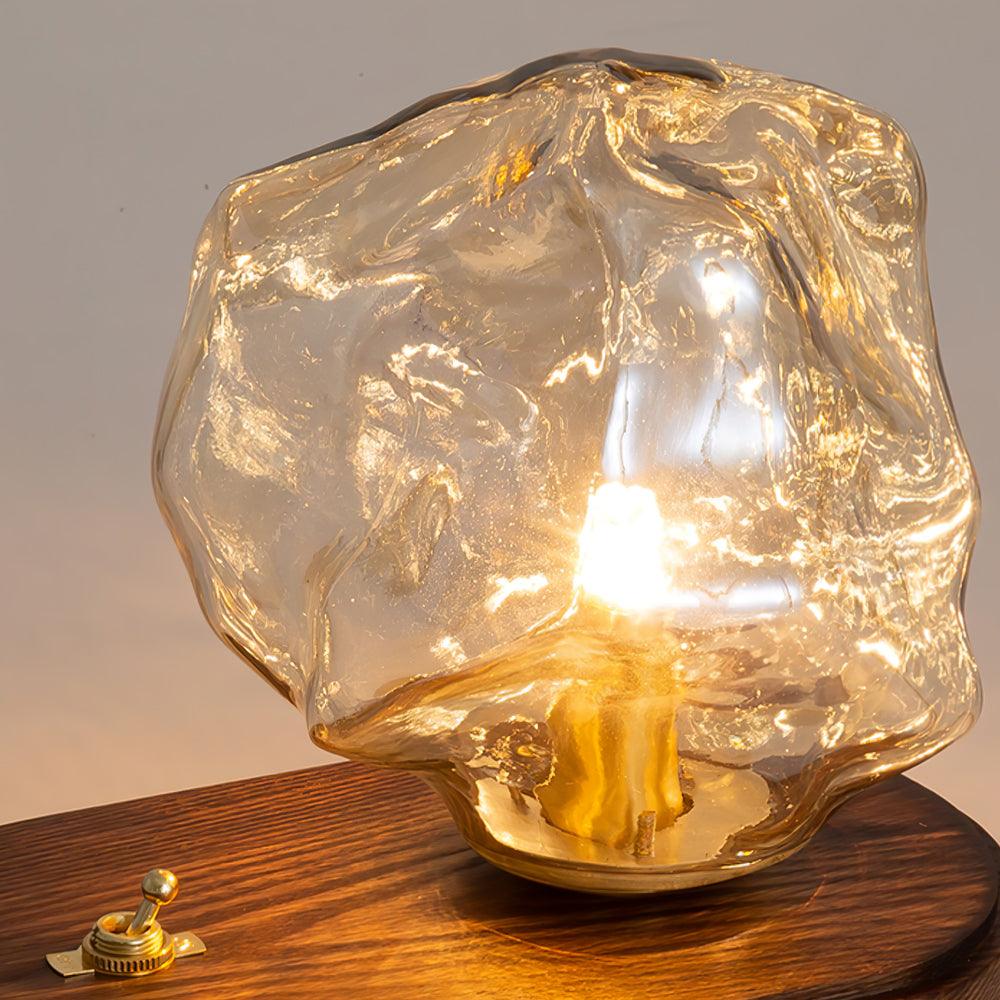 Lampa stołowa Maris ze szkła i drewna