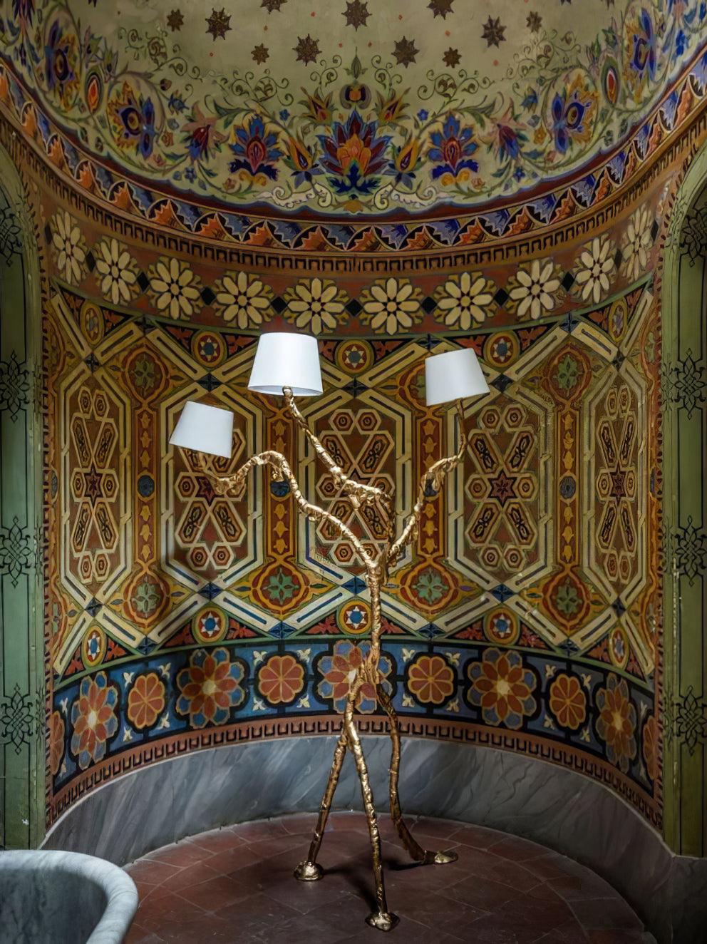 Dendria trójramienna lampa stojąca o kształcie gałęzi