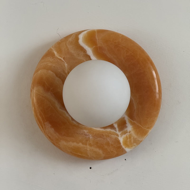 Renisenne żyrandol z onyksu w kolorze żółtym
