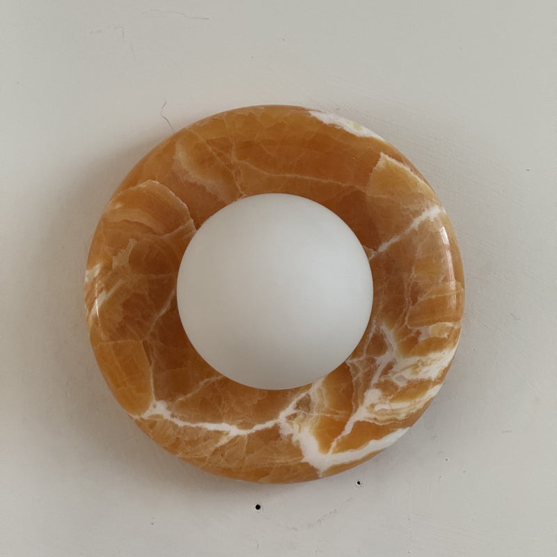 Renisenne żyrandol z onyksu w kolorze żółtym