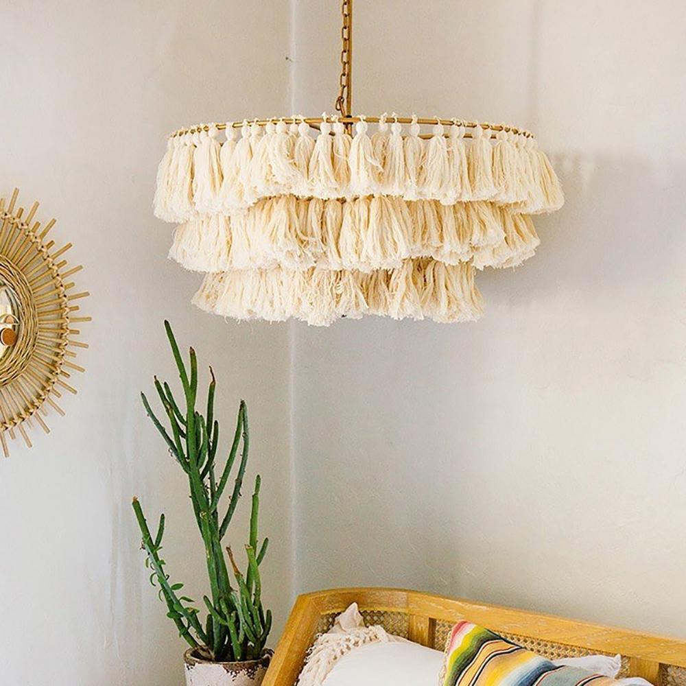 Arixo żyrandol różowy w stylu boho