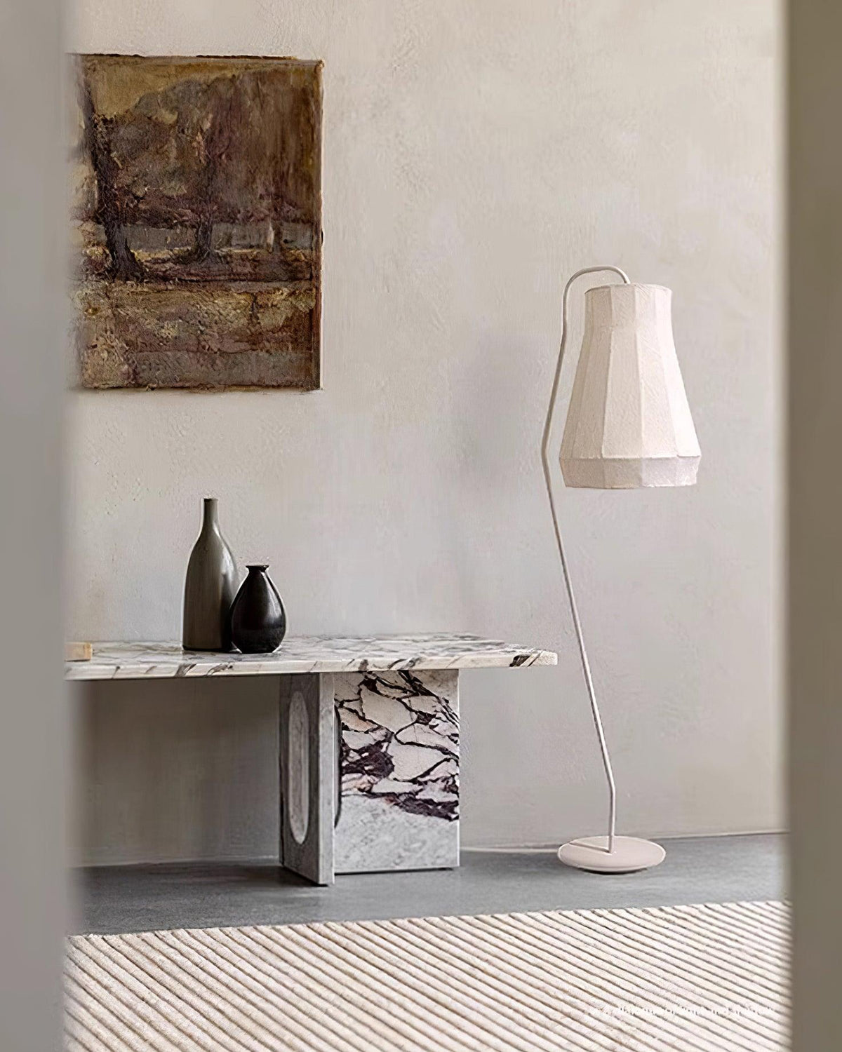 Otheir minimalistyczna lampa stojąca z płótna