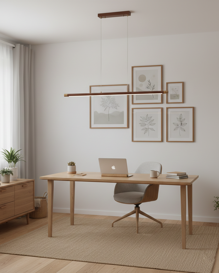 Dash liniowa lampa wisząca z drewna
