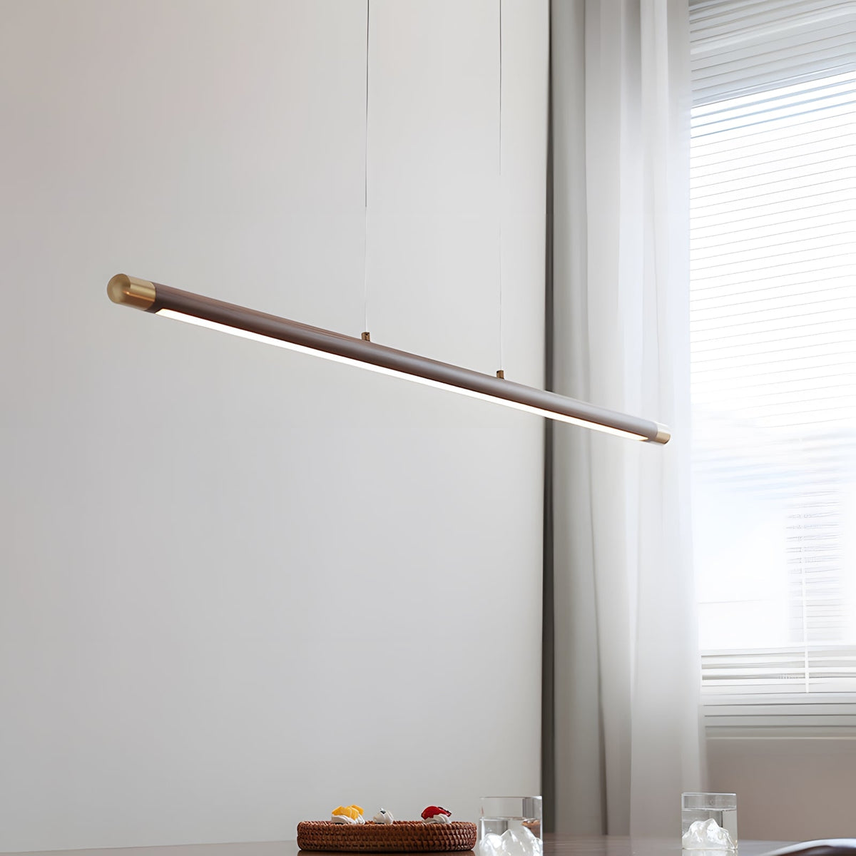 Dash liniowa lampa wisząca z drewna