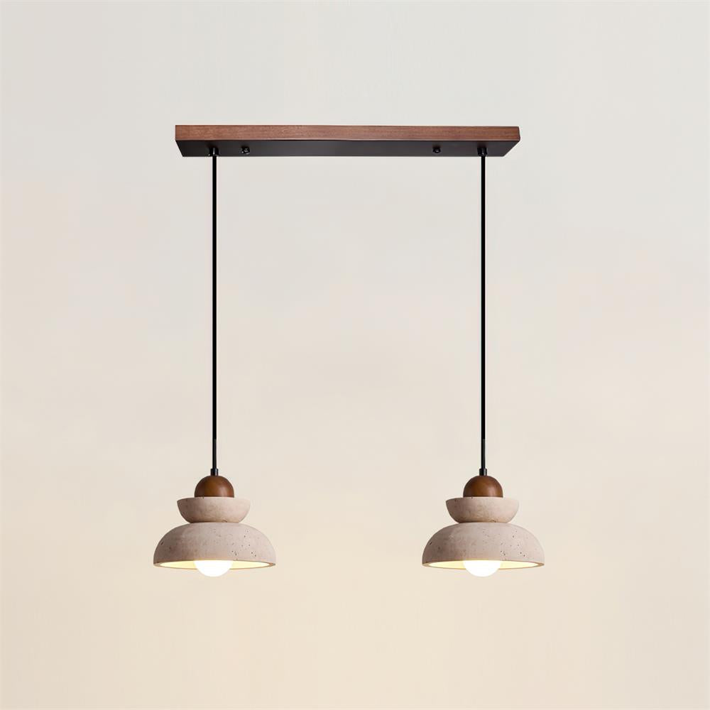 Lampa wisząca Travertine z drewna w stylu nowoczesnym nordyckim, kolor beżowy Walnut