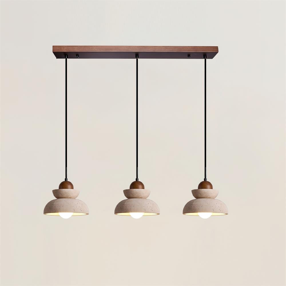Lampa wisząca Travertine z drewna w stylu nowoczesnym nordyckim, kolor beżowy Walnut