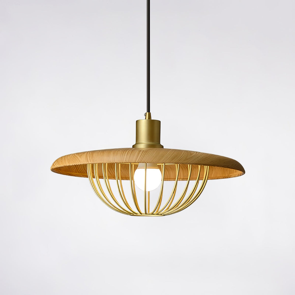 Rinoira lampa wisząca w stylu retro vintage z drewna