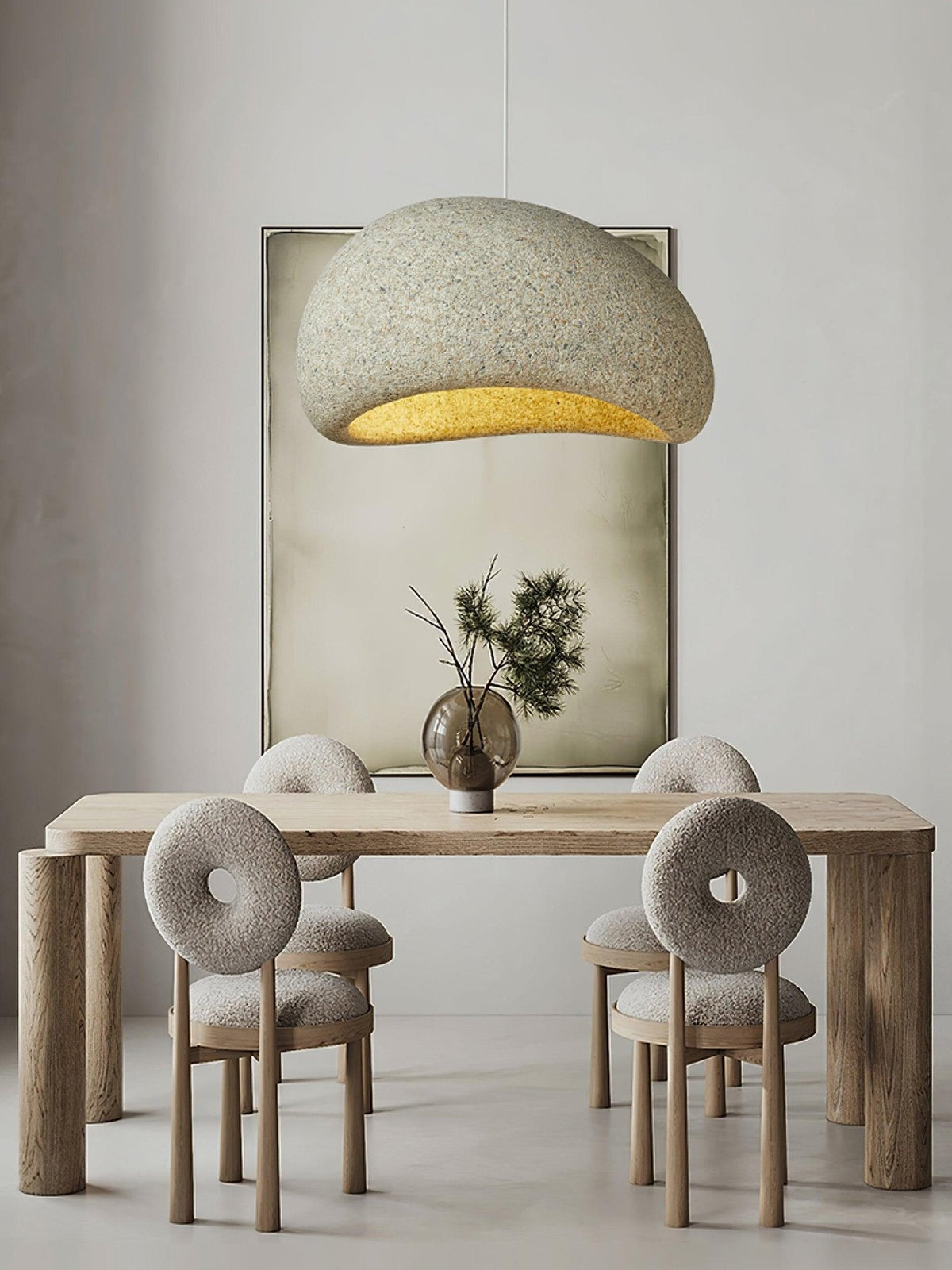 Tsukiyo Wabi-Sabi żyrandol z kloszem w kształcie chmury