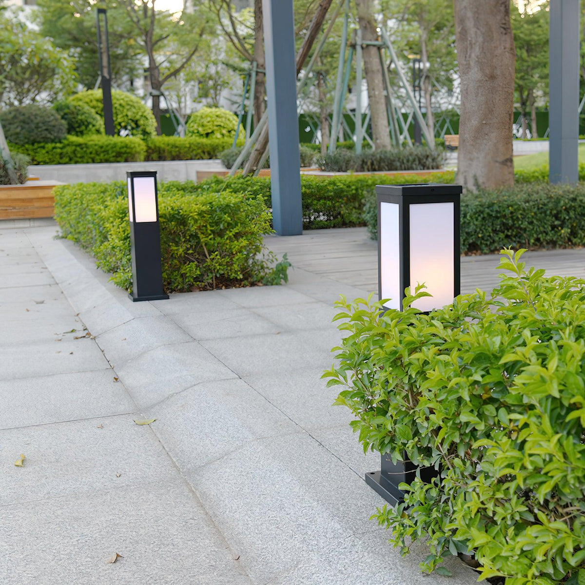 Leo słupowa lampa solarna na zewnątrz