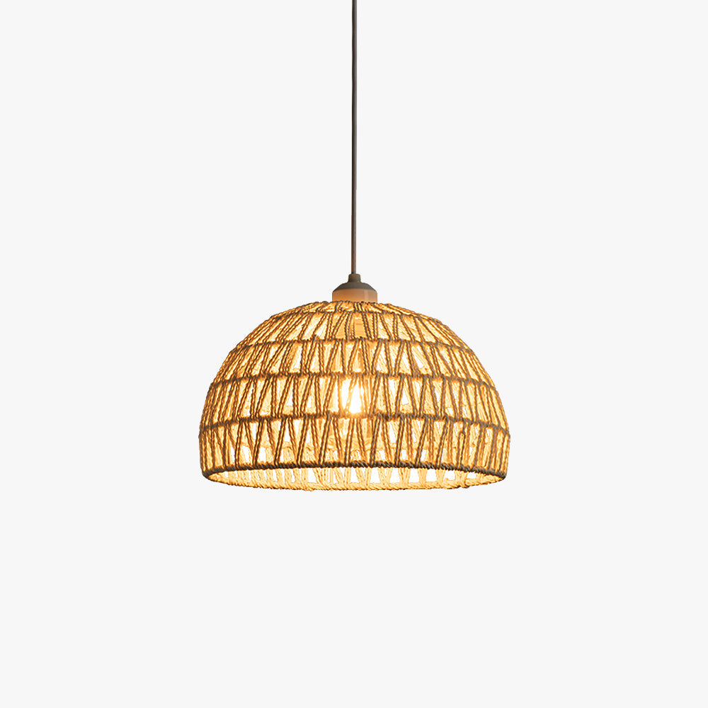 Ritta Boho Retro LED lampa wisząca drewniana rattanowa sypialnia/restauracja