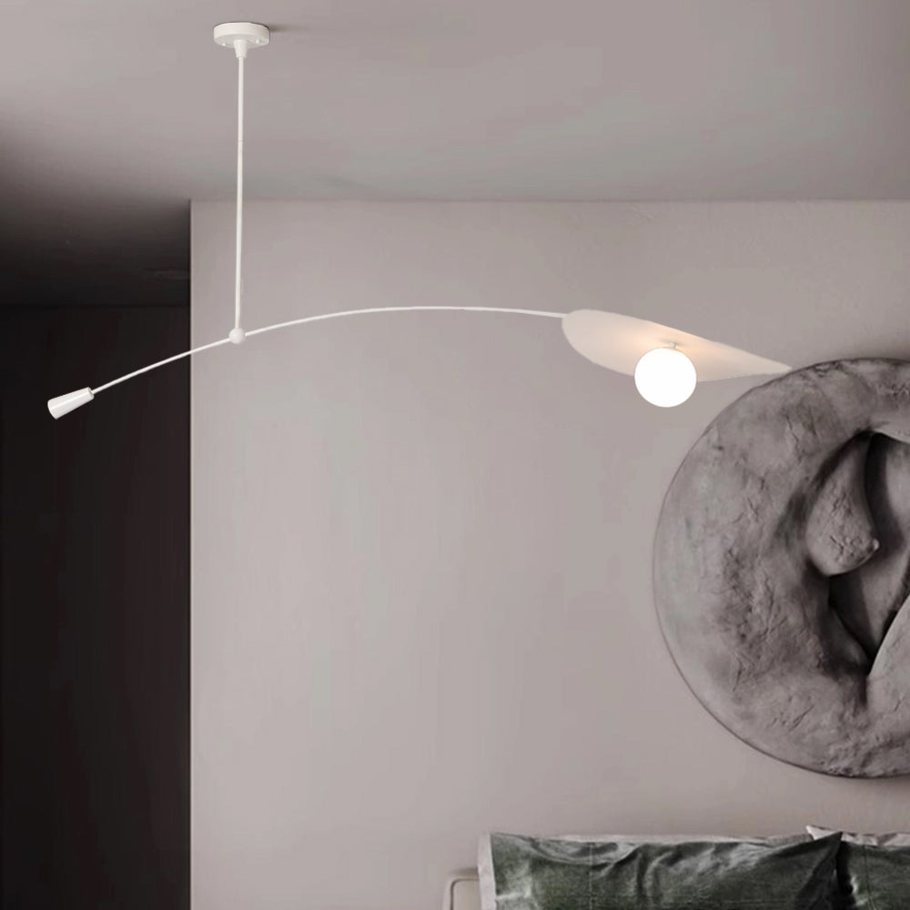 Arisha minimalistyczna lampa wisząca w kształcie liścia lotosu z metalu, czarna/złota
