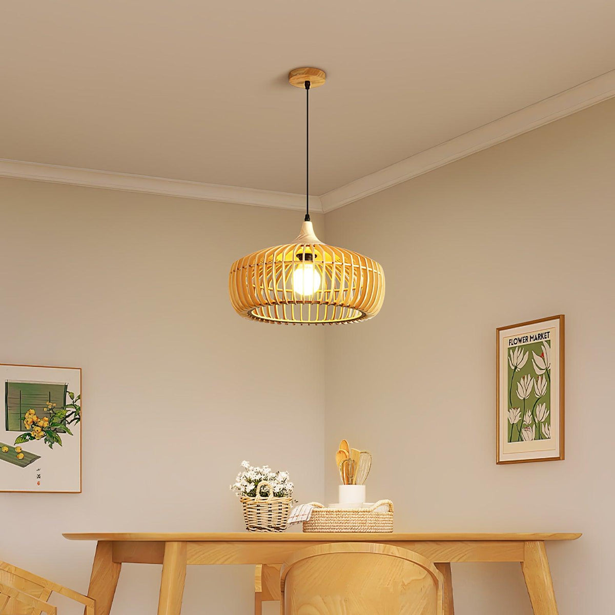 Lixu żyrandol drewniany w stylu retro