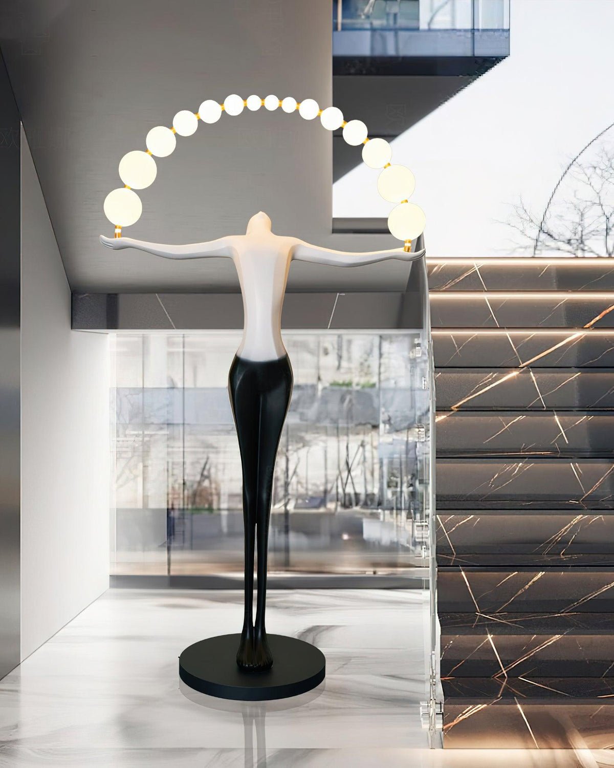 Luminara Gradient rzeźbiona zewnętrzna lampa stojąca