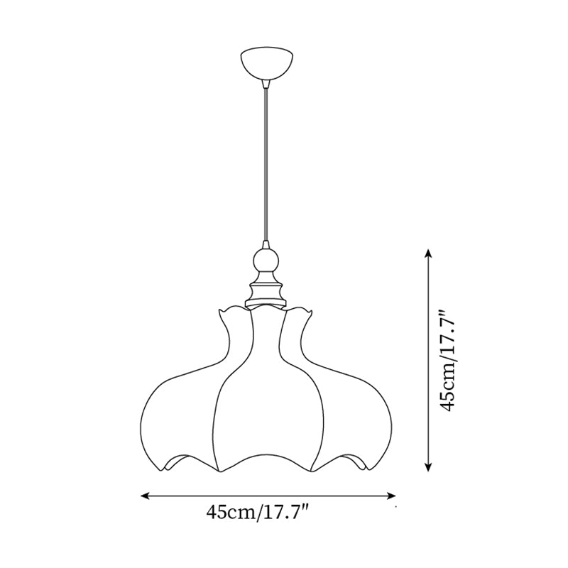 Lampa wisząca z płótna w stylu vintage z motywem kwiatowym