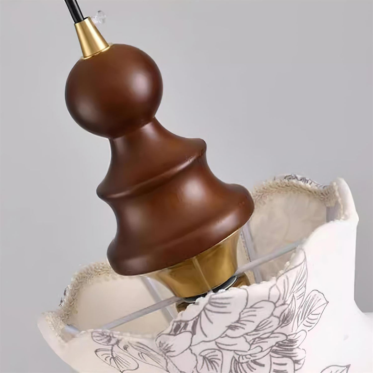 Lampa wisząca z płótna w stylu vintage z motywem kwiatowym