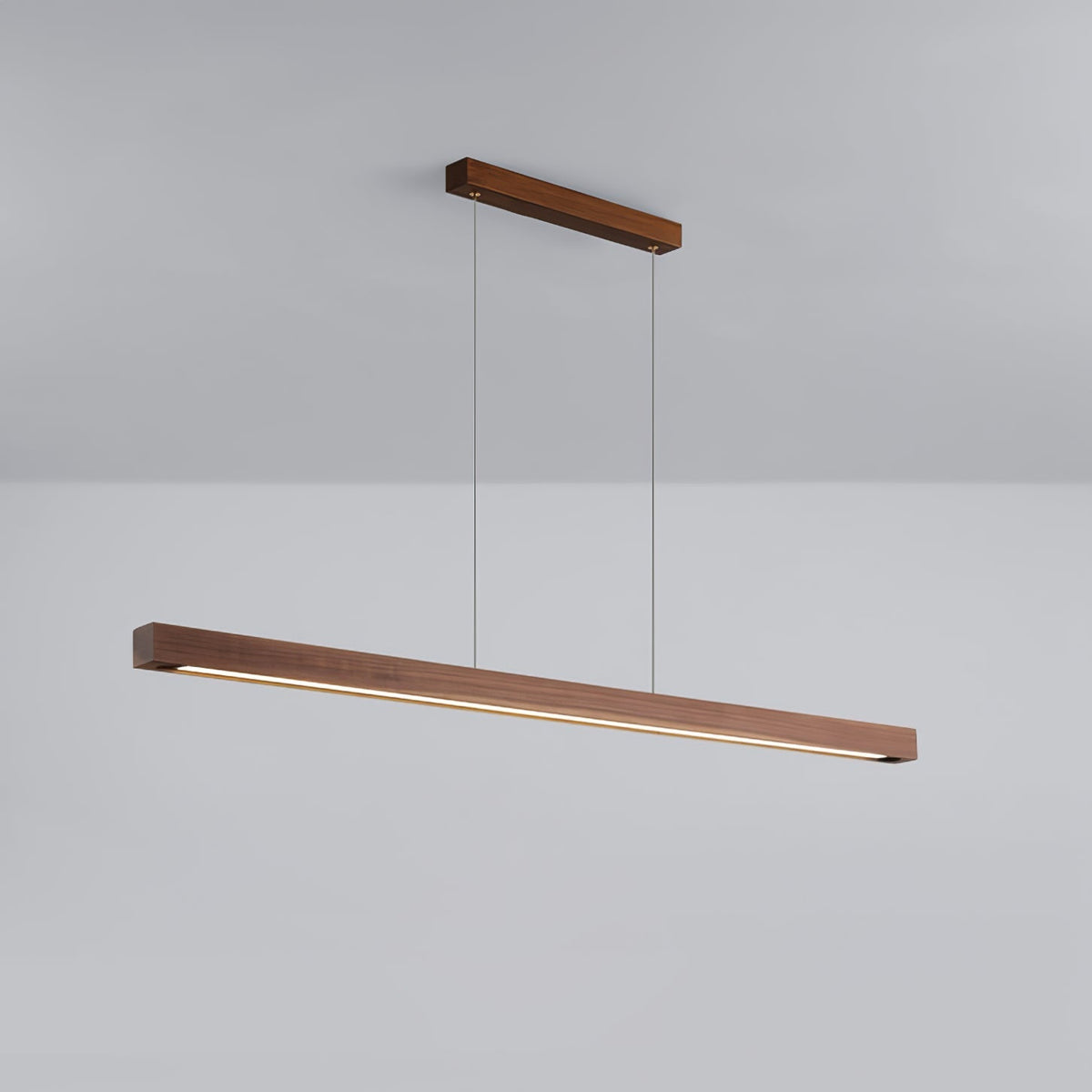 Rinalina liniowa minimalistyczna lampa wisząca ze szkła i drewna