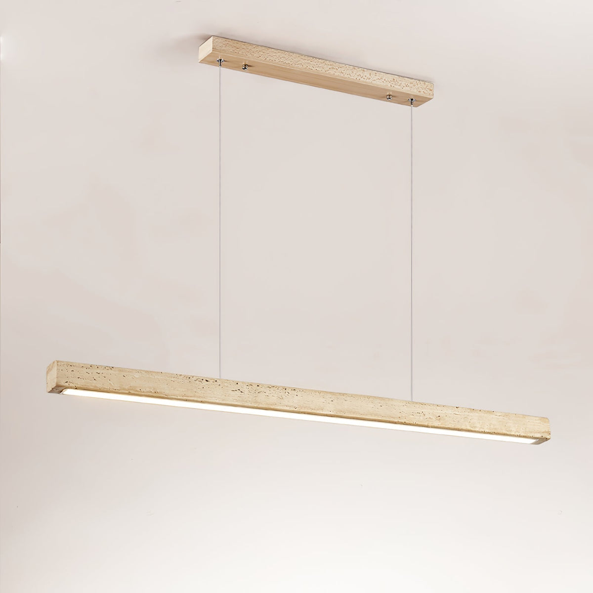 Lyven minimalistyczna lampa wisząca liniowa ze szkła Travertine