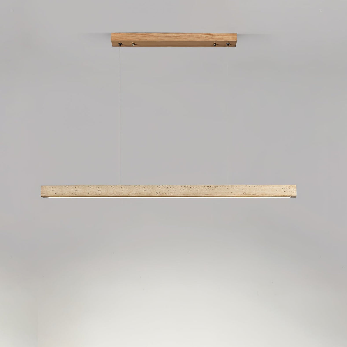 Lyven minimalistyczna lampa wisząca liniowa ze szkła Travertine
