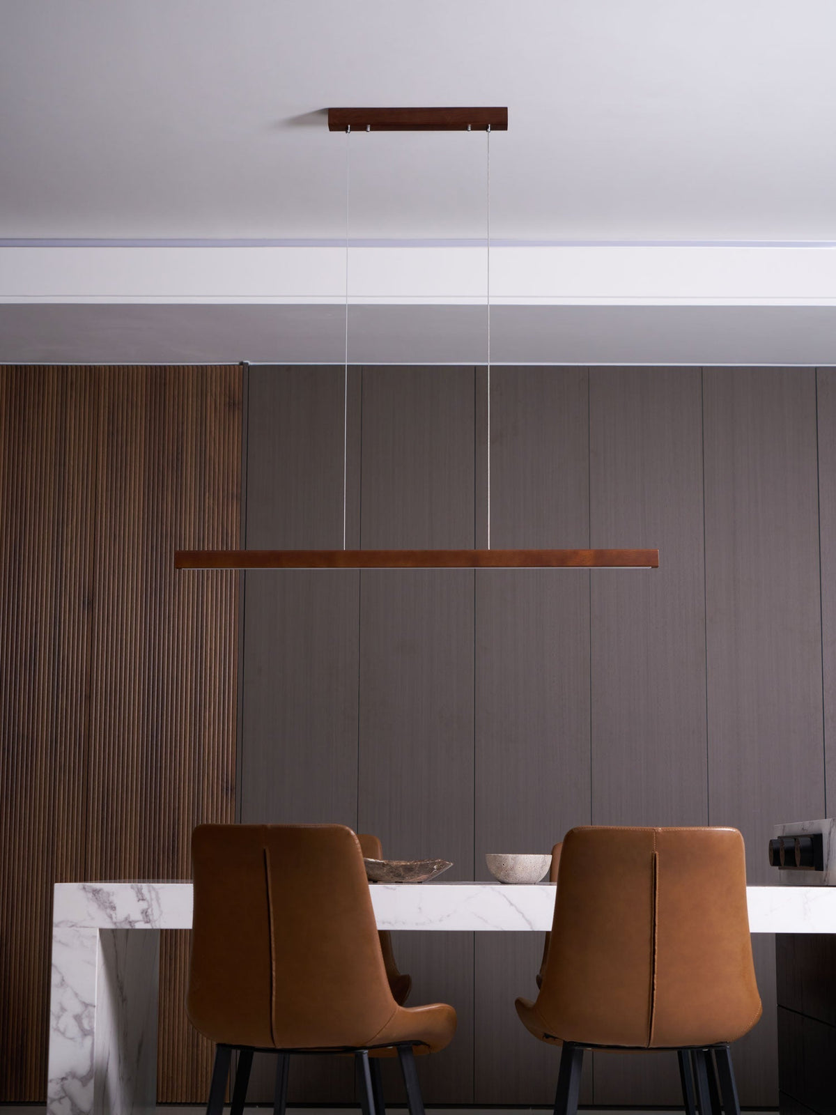 Aro liniowa lampa wisząca z drewna