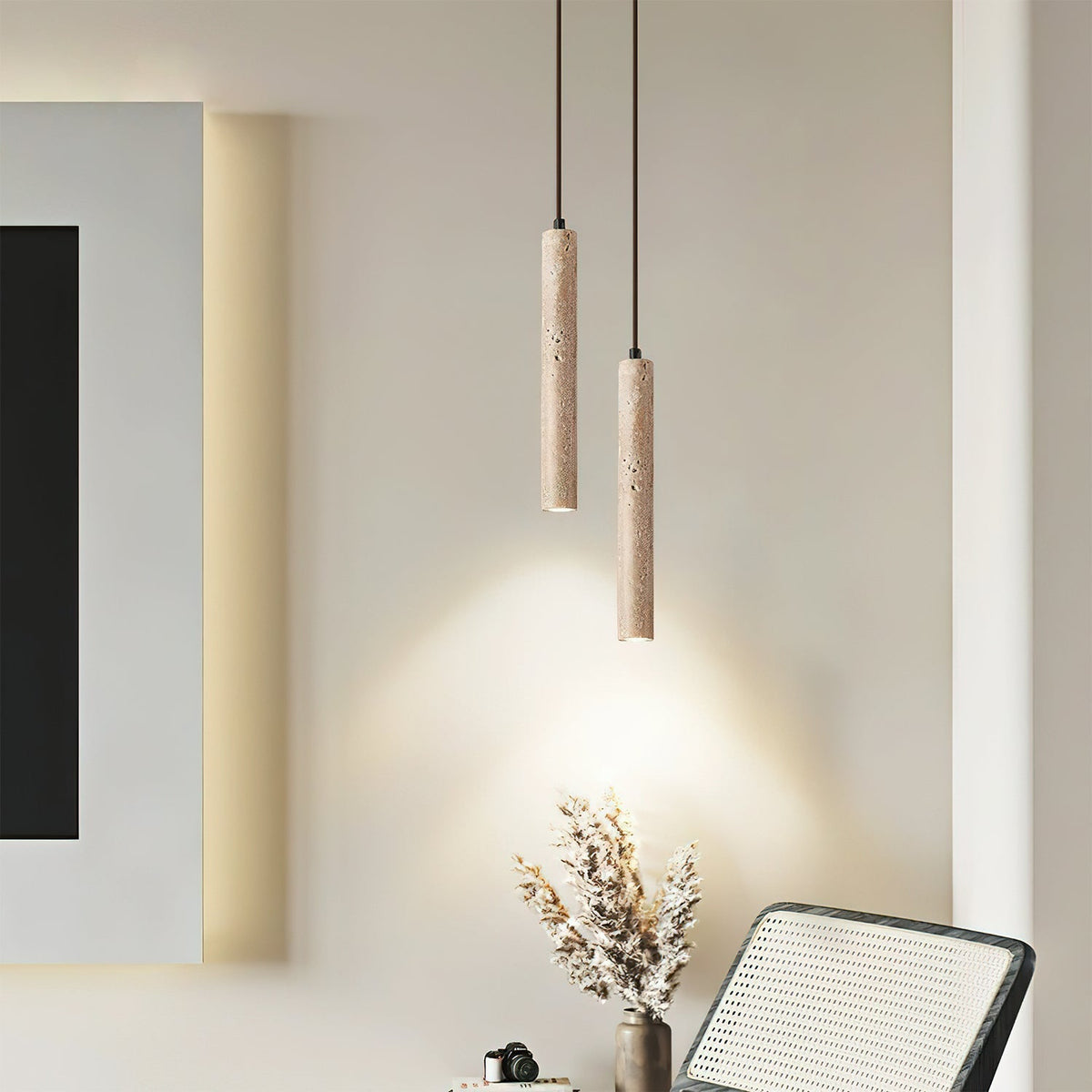 Sular cylindryczna lampa wisząca ze szkła tawernin