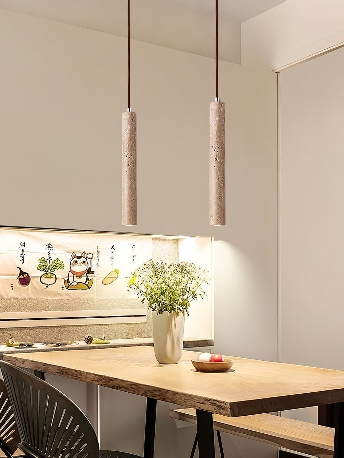 Sular cylindryczna lampa wisząca ze szkła tawernin
