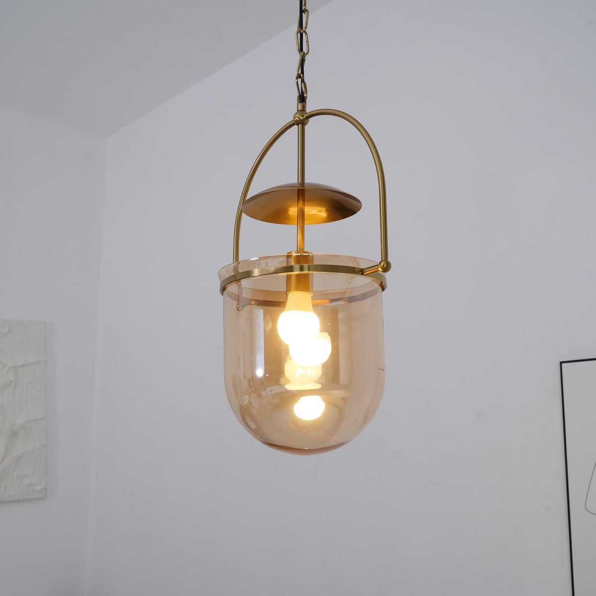 Lampa wisząca Velanaya ze szkła z mosiądzu w stylu vintage do salonu