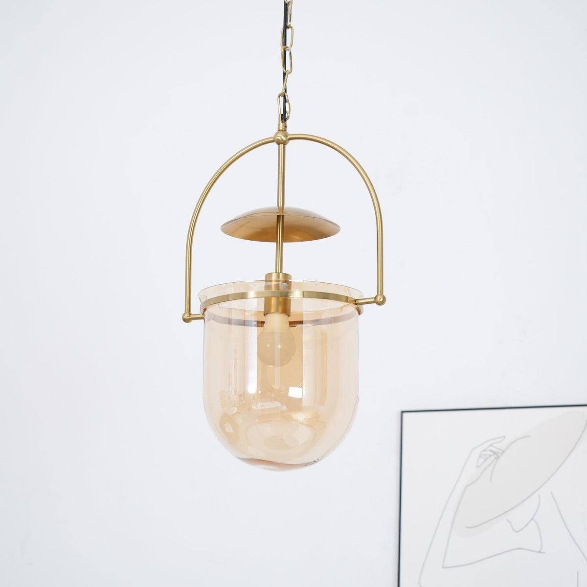 Lampa wisząca Velanaya ze szkła z mosiądzu w stylu vintage do salonu