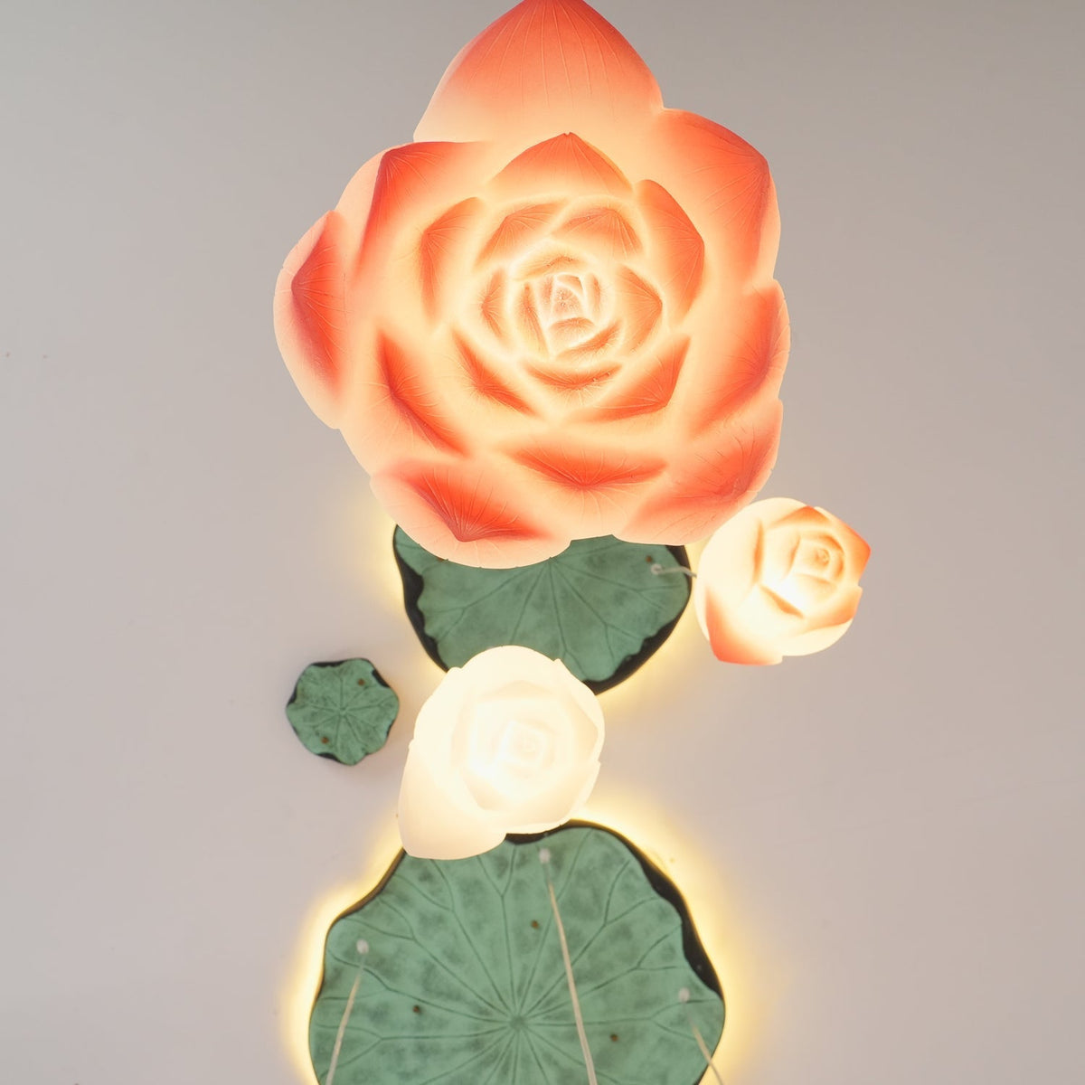 Rivinira żyrandol wiszący Lotus Floral Różowy Biały 7-Światło