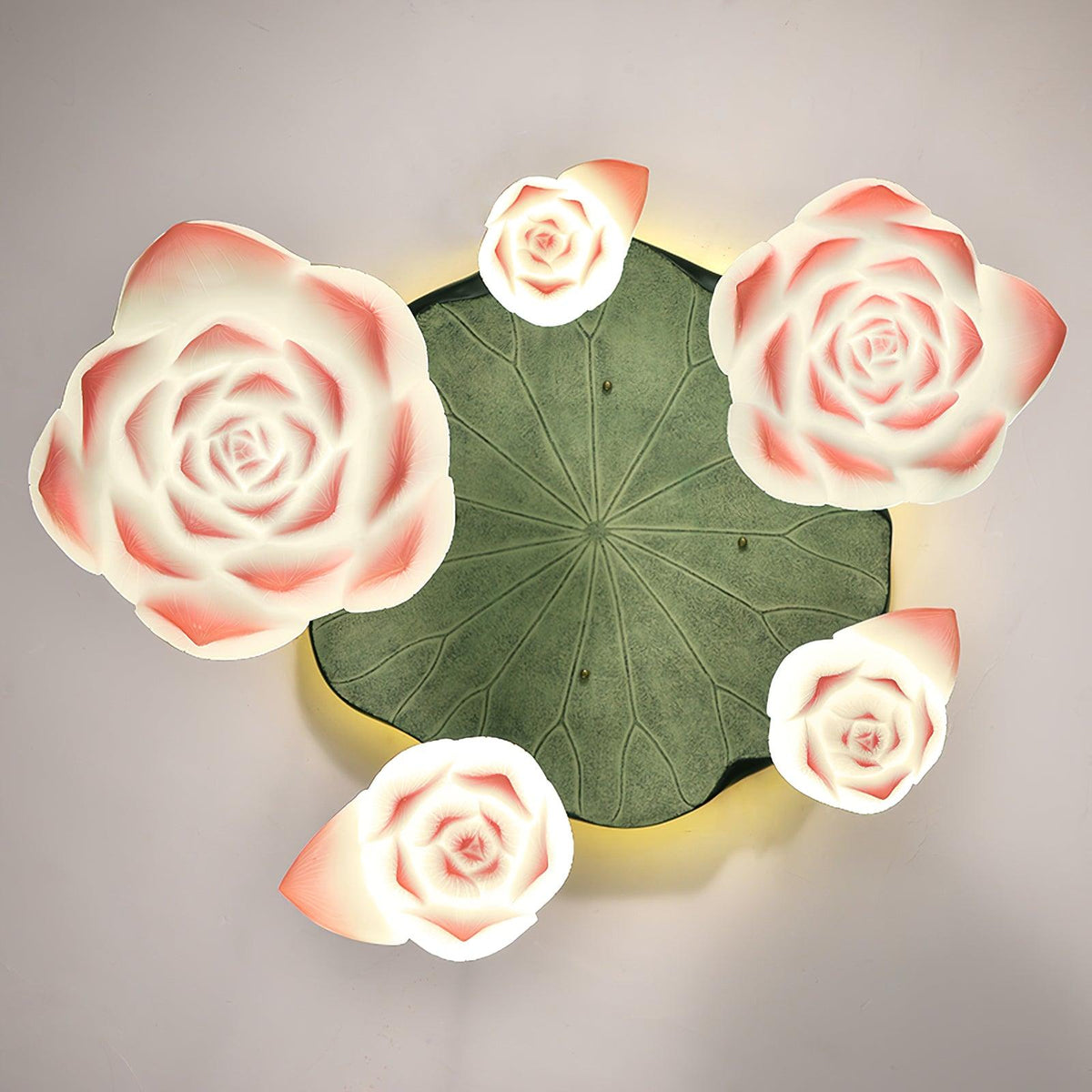 Rivinira żyrandol wiszący Lotus Floral Różowy Biały 7-Światło