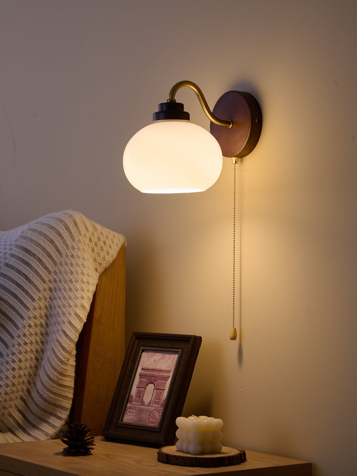 Syleella żyrandol ze szkła i drewna w stylu nordyckim