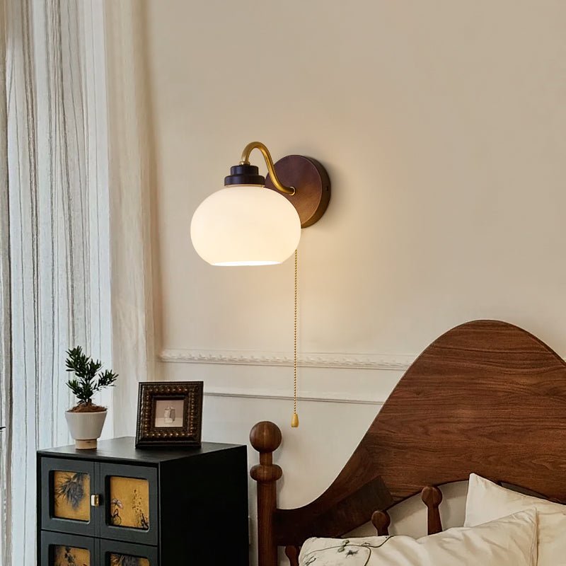 Syleella żyrandol ze szkła i drewna w stylu nordyckim
