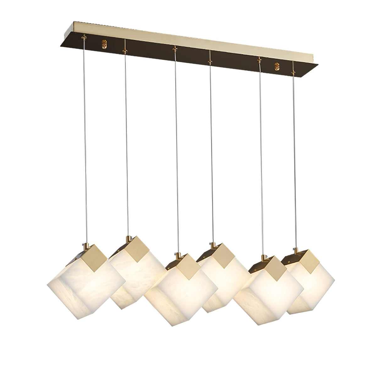 Vevariel liniowa lampa wisząca ze szkła alabasterowego
