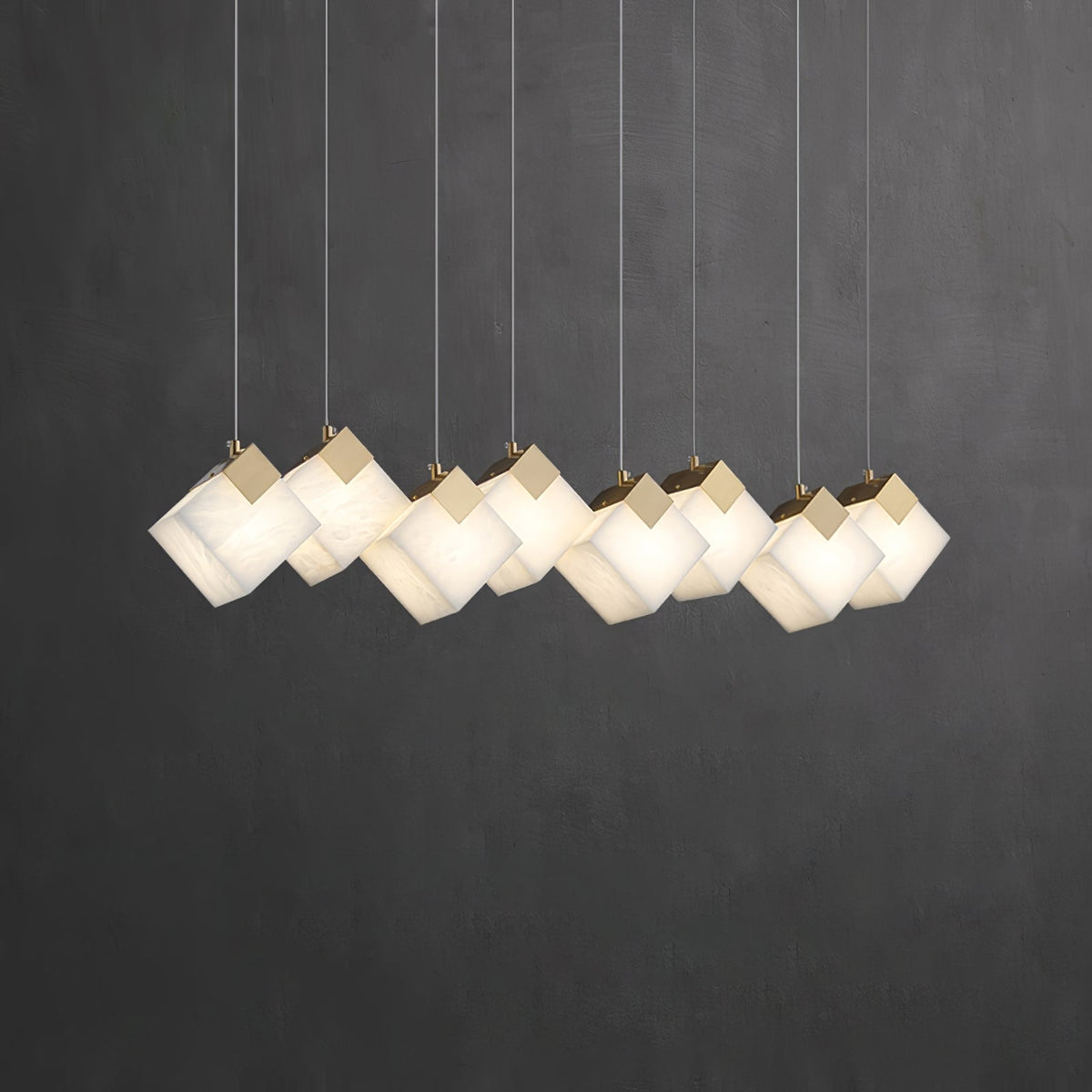 Vevariel liniowa lampa wisząca ze szkła alabasterowego