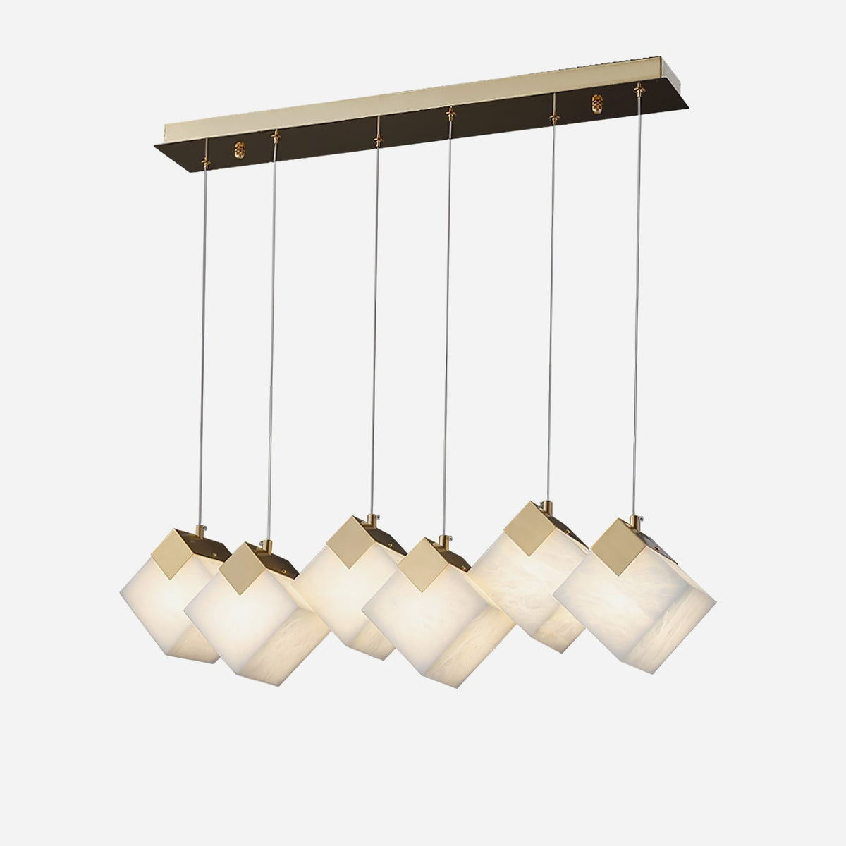 Vevariel liniowa lampa wisząca ze szkła alabasterowego
