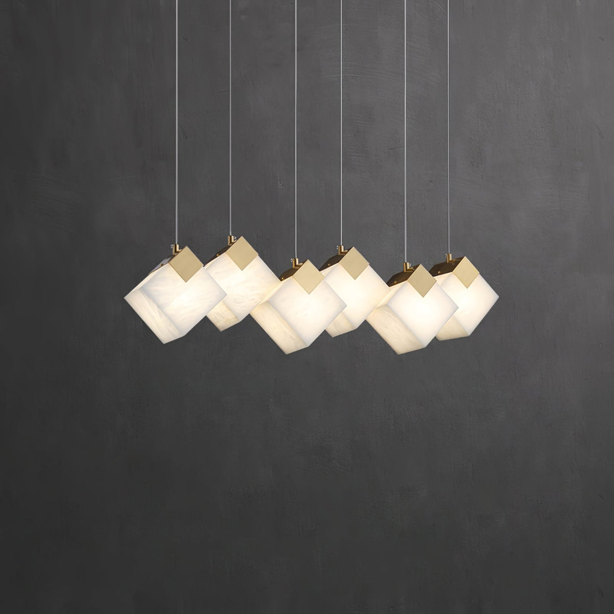 Vevariel liniowa lampa wisząca ze szkła alabasterowego